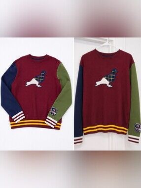 STAPLES Men's Colorblock Crewneck Sweatshirt Burgundy/Navy/Olive